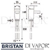 Bristan QUBE Basin Mixer without Waste Bathroom Tap Dimensions